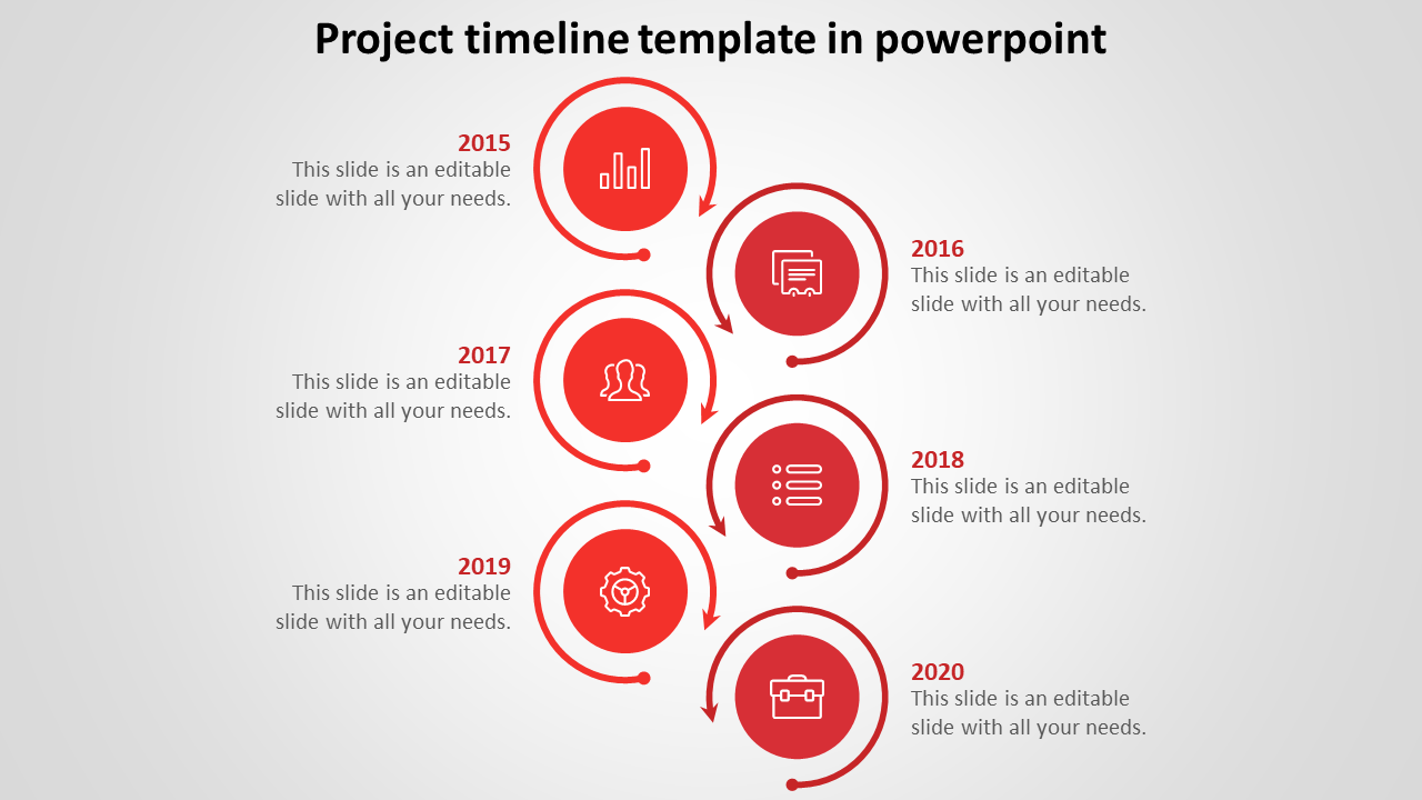 project timeline template in powerpoint-red